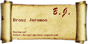 Brosz Jeromos névjegykártya